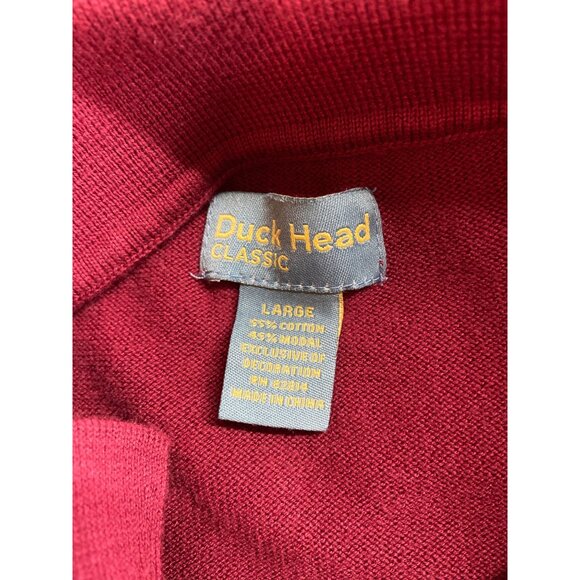 Duck Head Classic Burgundy Collared Sweater L Preppy Old Money Dark Academai - Picture 4 of 8